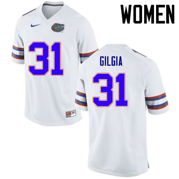 NCAA Florida Gators Anthony Gigla Women's #31 Nike White Stitched Authentic College Football Jersey GXI2164JQ